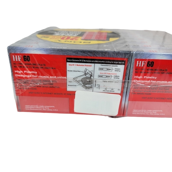 Sony High Fidelity Normal Bias Audio Cassete Blank Media 60 Min NIP 20 Pack - Picture 8 of 8